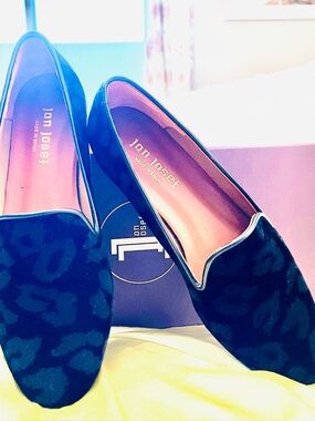 JON JOSEF GATSBY LOAFER IN KERALA BLACK LEOPARD SZ 6